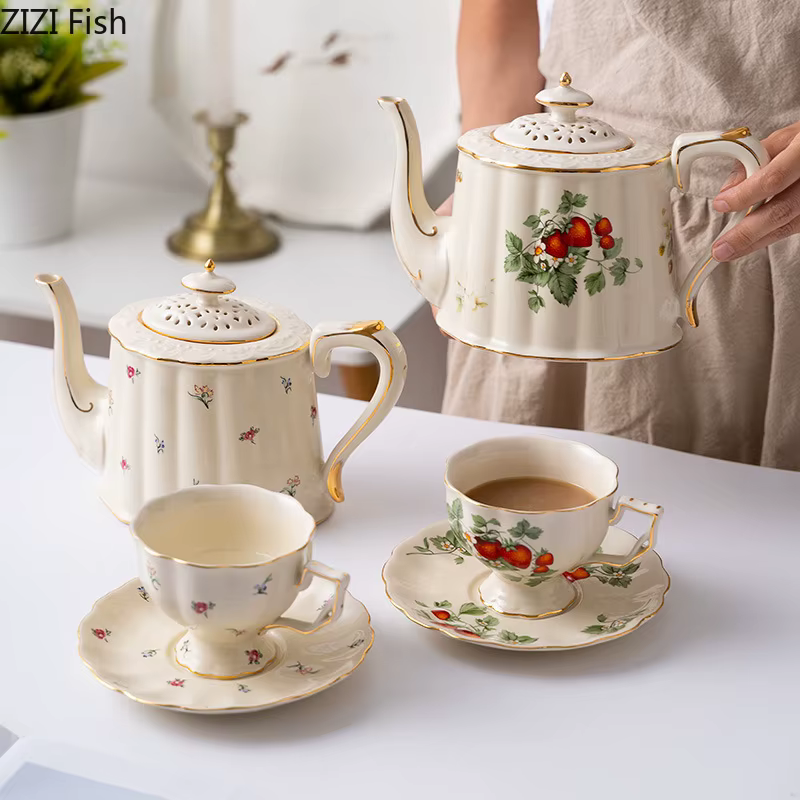 Tasse à café rétro européenne et ensemble de thé de l'après-midi