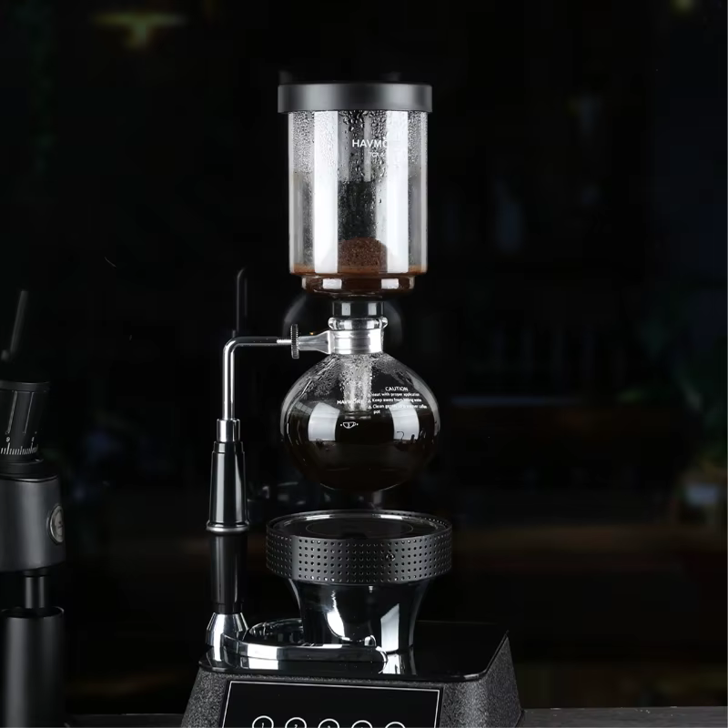 Cafetière à Siphon en verre, 5 tasses, brûleur d'alcool, Siphon de table