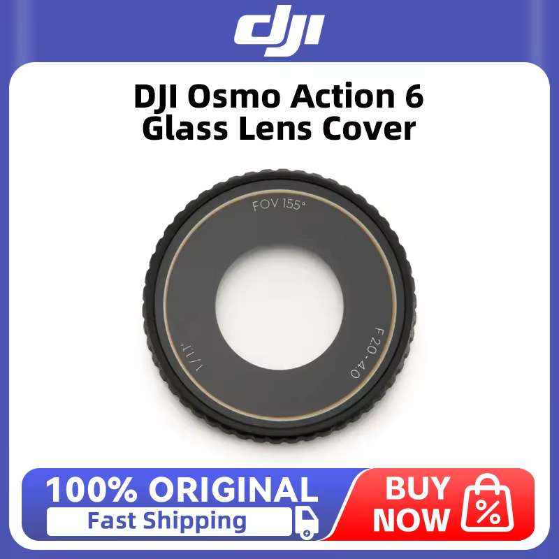 Couvercle d'objectif en verre DJI Osmo Action 6 fabriqué en verre haute résistance, ce couvercle résiste aux gouttes et aux rayures Original en stock