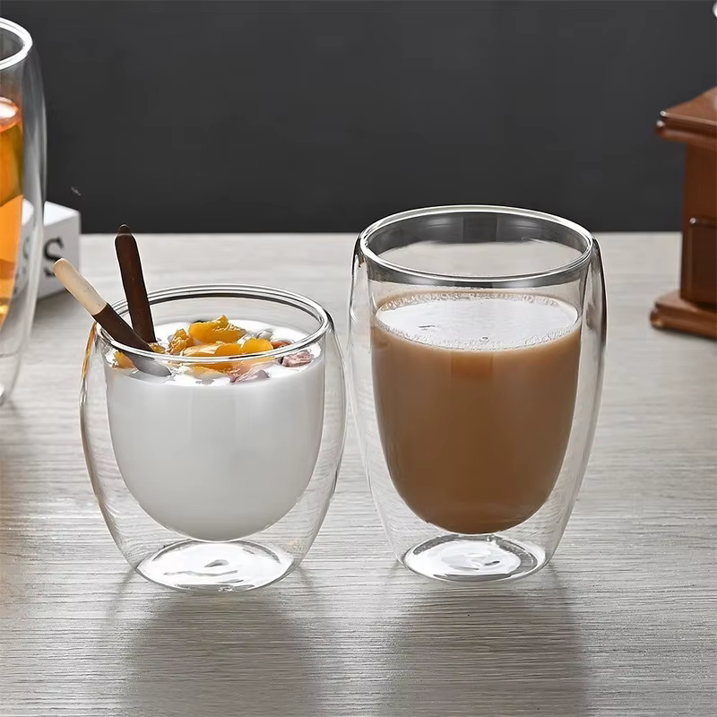 Verre Transparent isolé thermiquement créatif en forme d'œuf Double couche