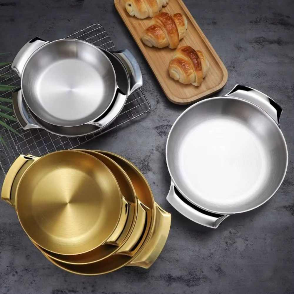 Assiettes à collation en acier inoxydable