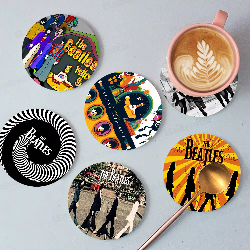 Sous-verre en bois sur le thème des Beatles