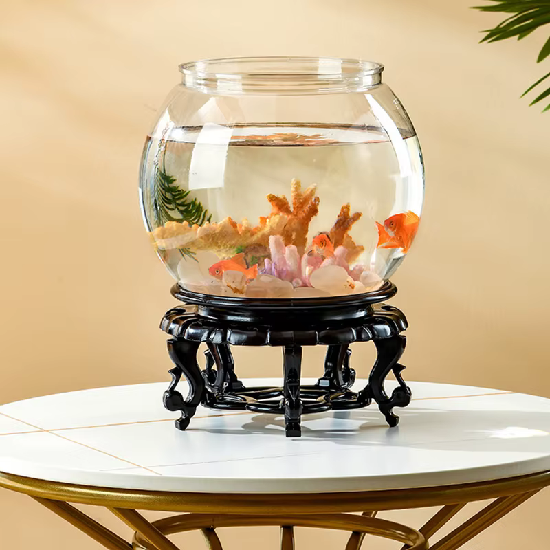 Bol à poisson rond Portable, petits Aquariums pour petits poissons et Reptiles ornementals, verre haute transparence, bonne vue, matériau PET