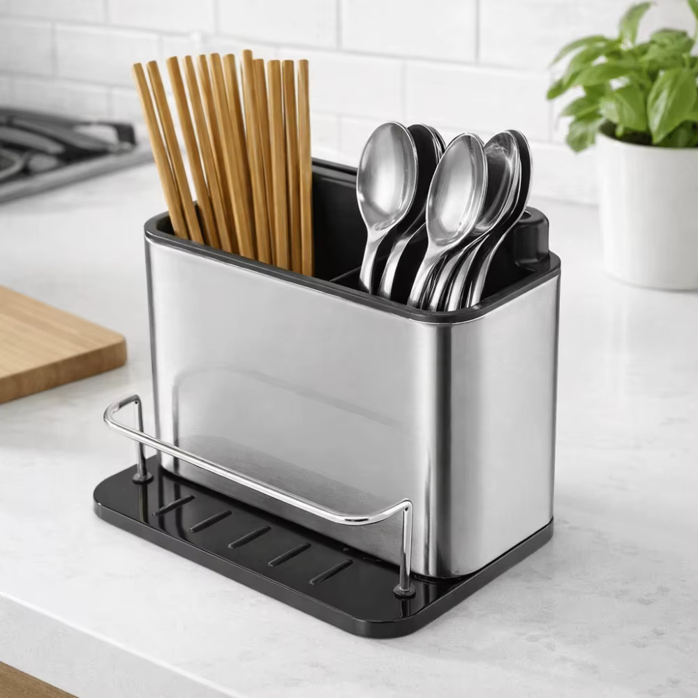 Boîte de rangement pour couverts en acier inoxydable