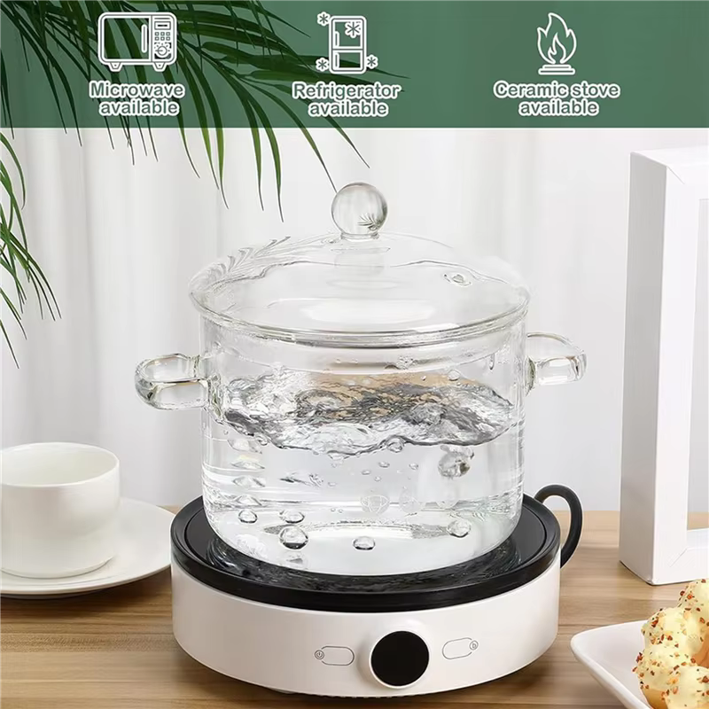 Casserole en verre ABUN-2X avec couvercle