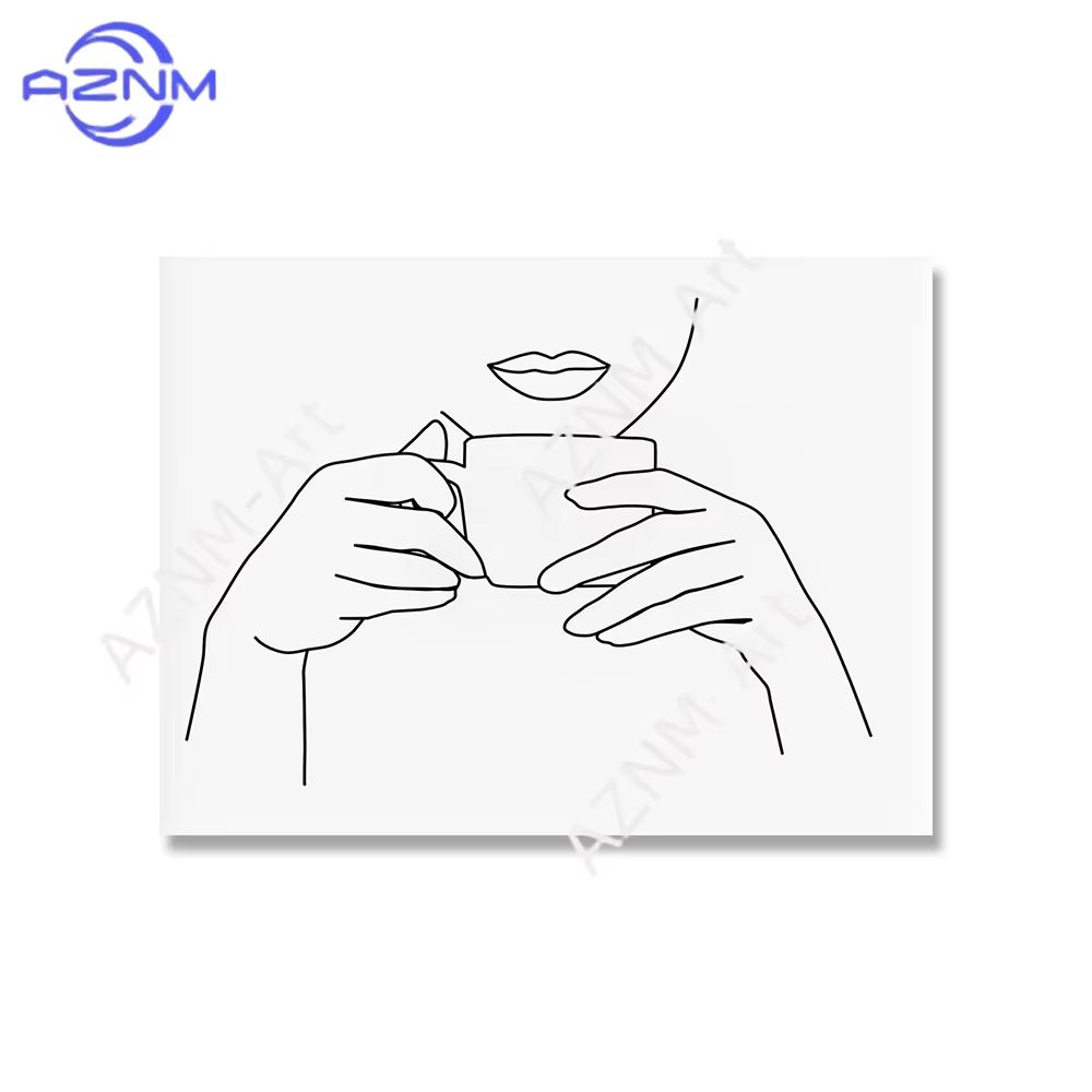 Lot de 1/6 tableaux/posters minimalistes sur le thème du café