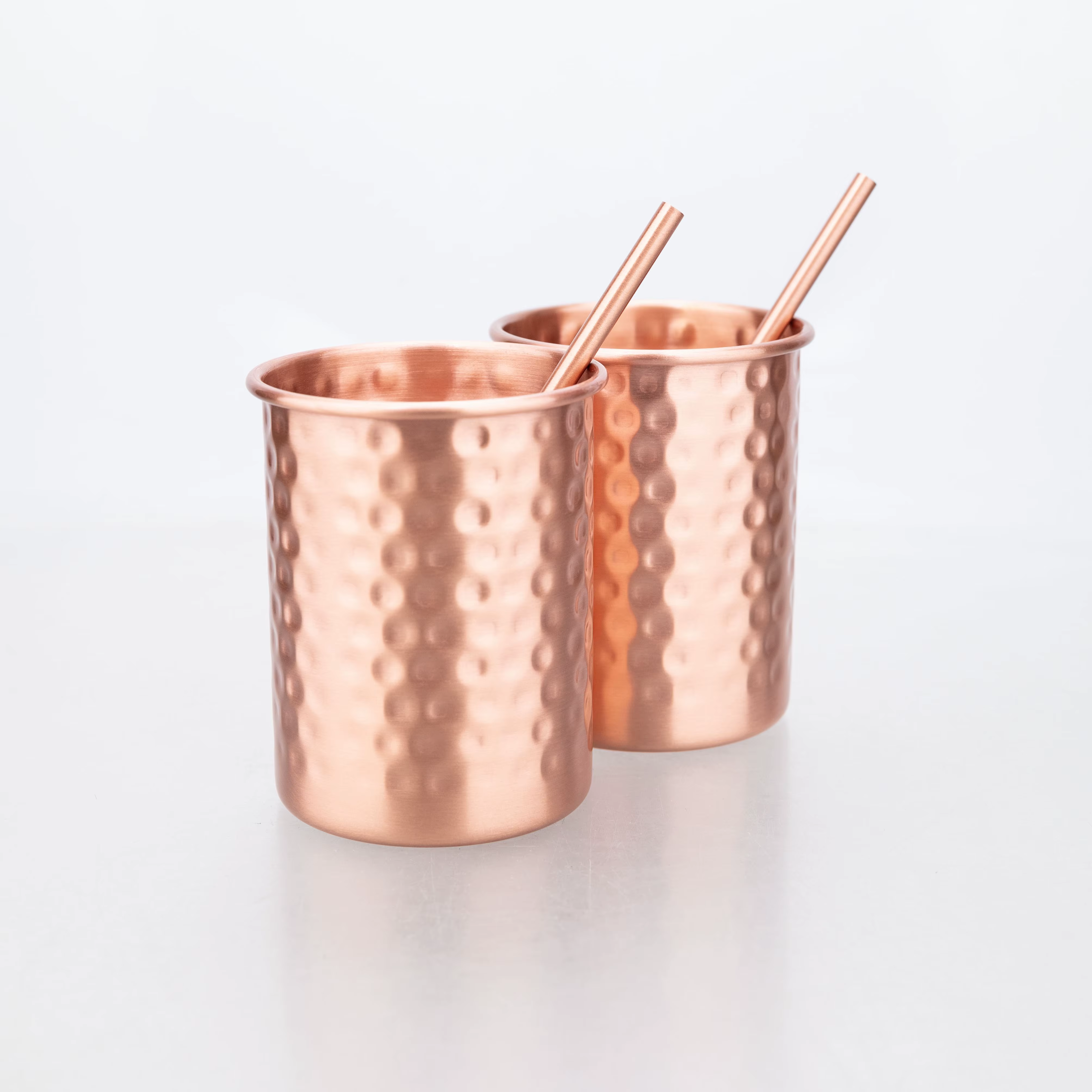 Tasses à Moscow Mule en cuivre 100% pur de 400 ml avec paille