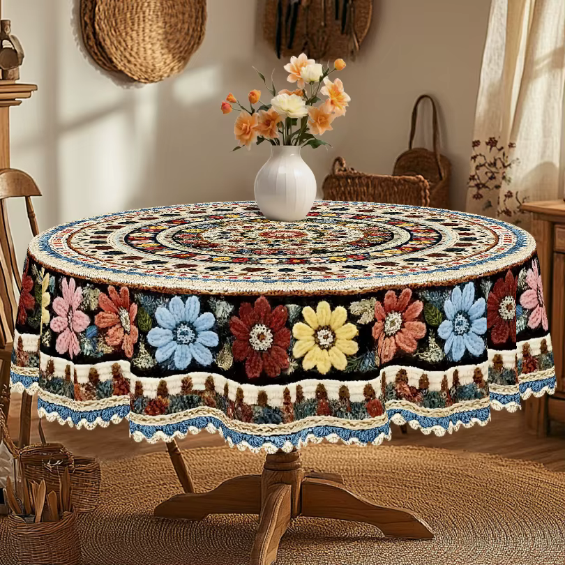 1 nappe de style bohème imprimée