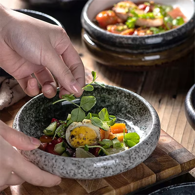 Plats à sushi en céramique rétro créatifs