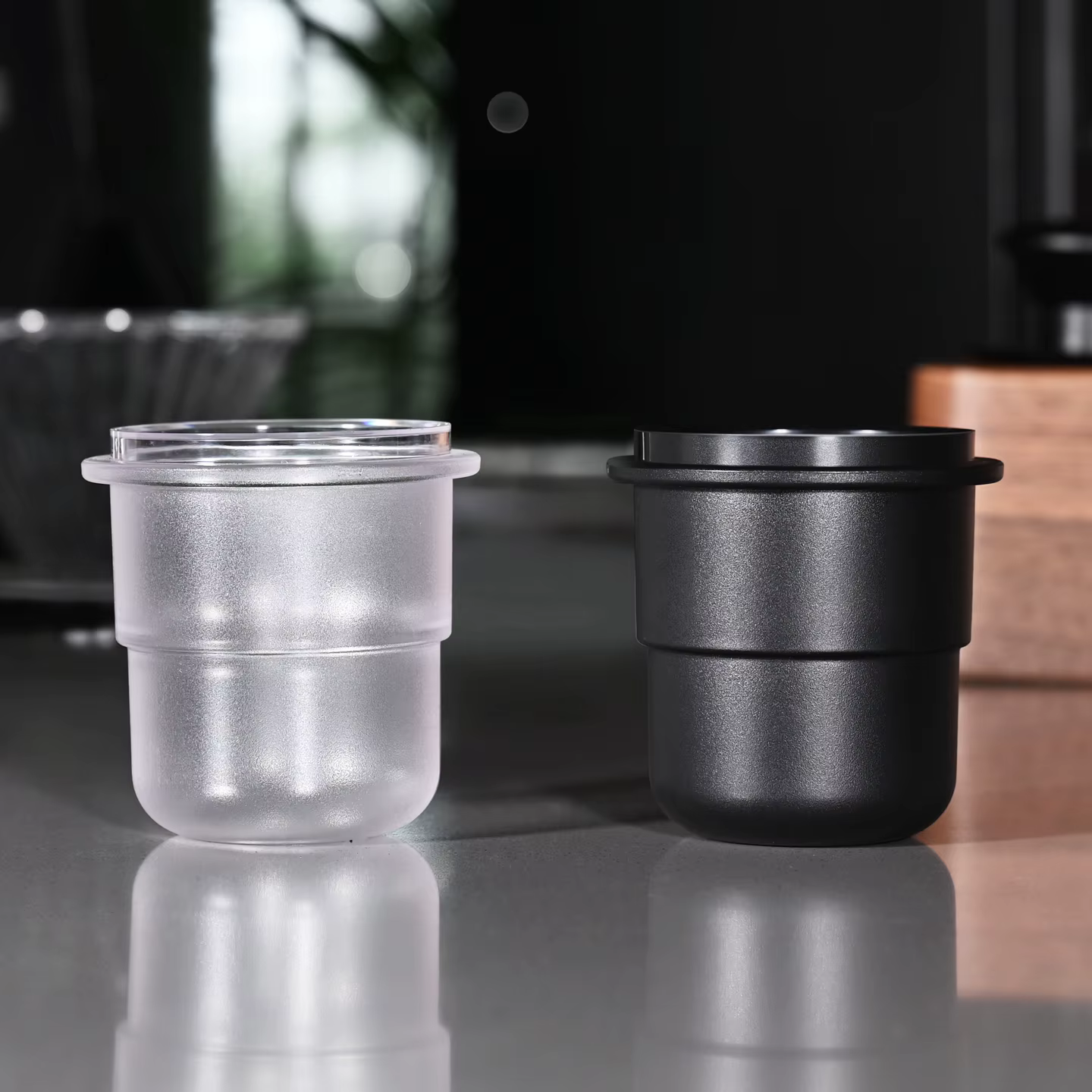 Tasse de dosage de café transparente givrée