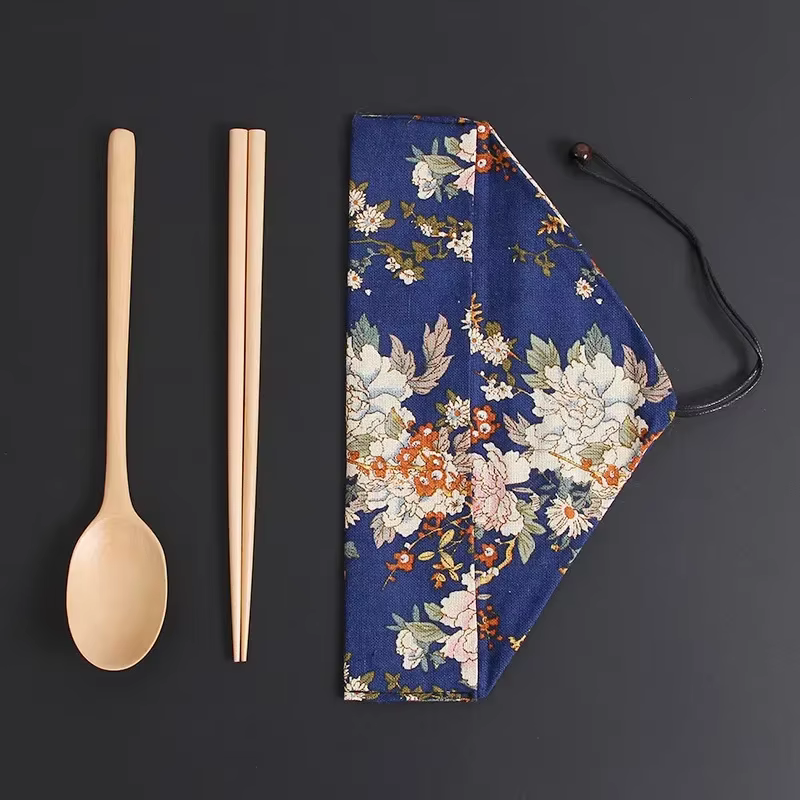Ensembles de couverts en bois avec cuillère fourchette