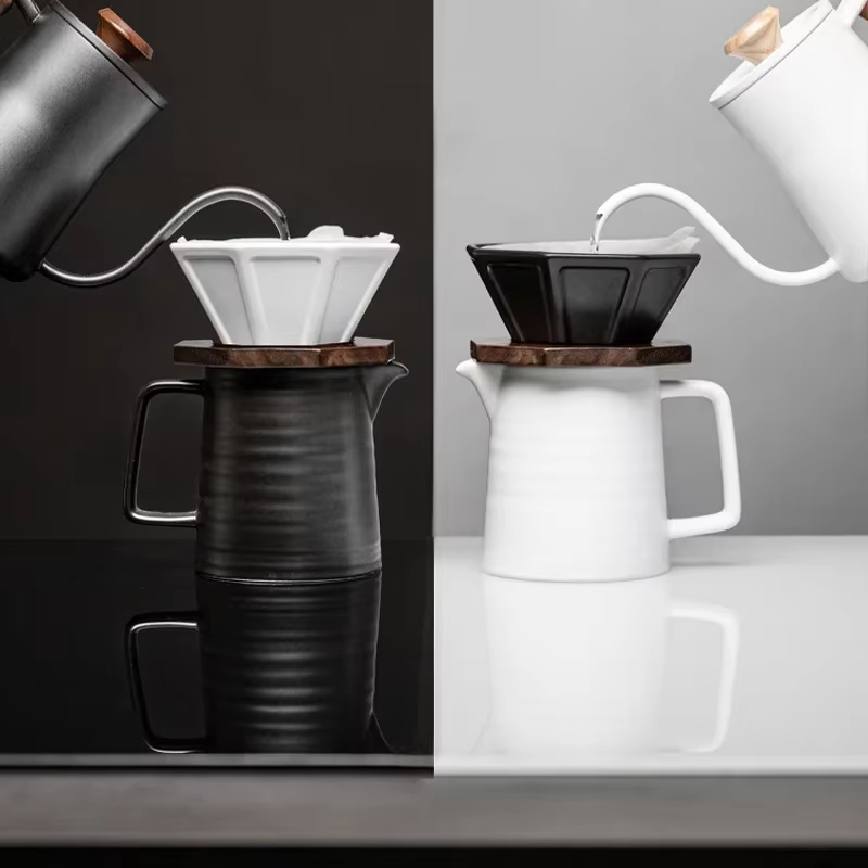 Tasse de filtre à café octogonal en céramique