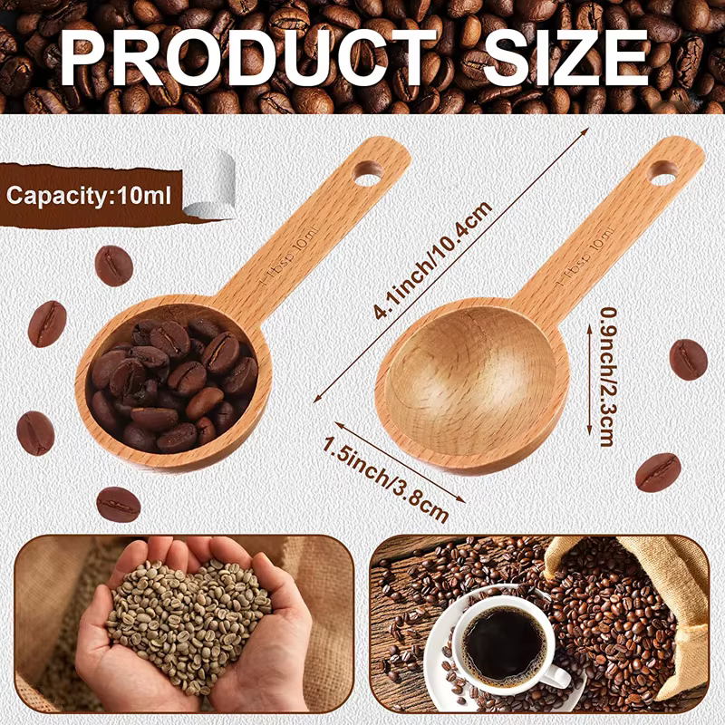 Cuillère à café en bois de hêtre