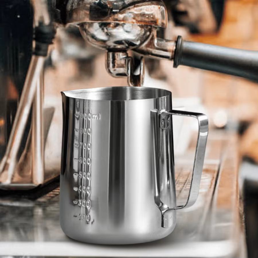 Tasse graduée en acier inoxydable pour café