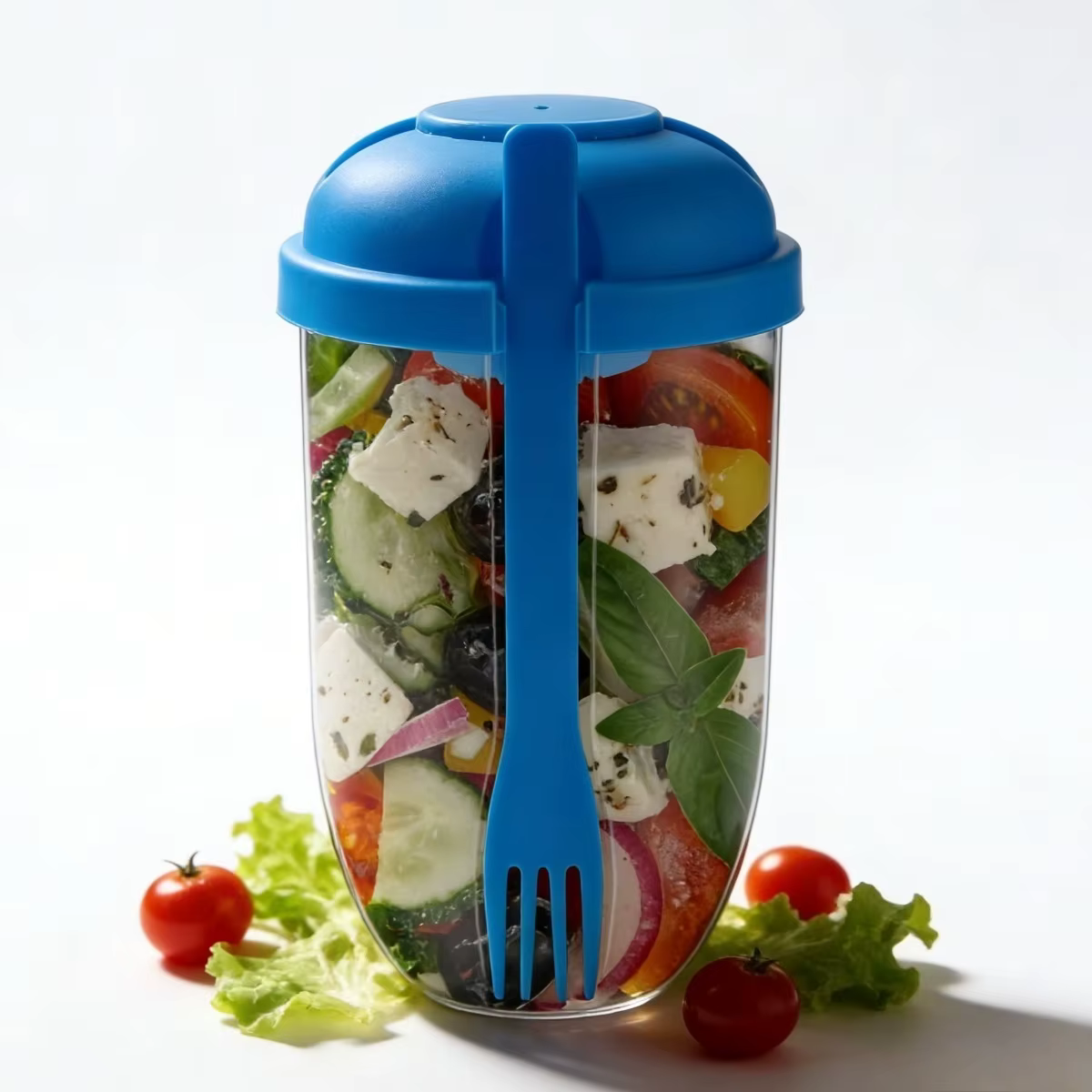 Tasse à salade anti-fuite avec couvercle