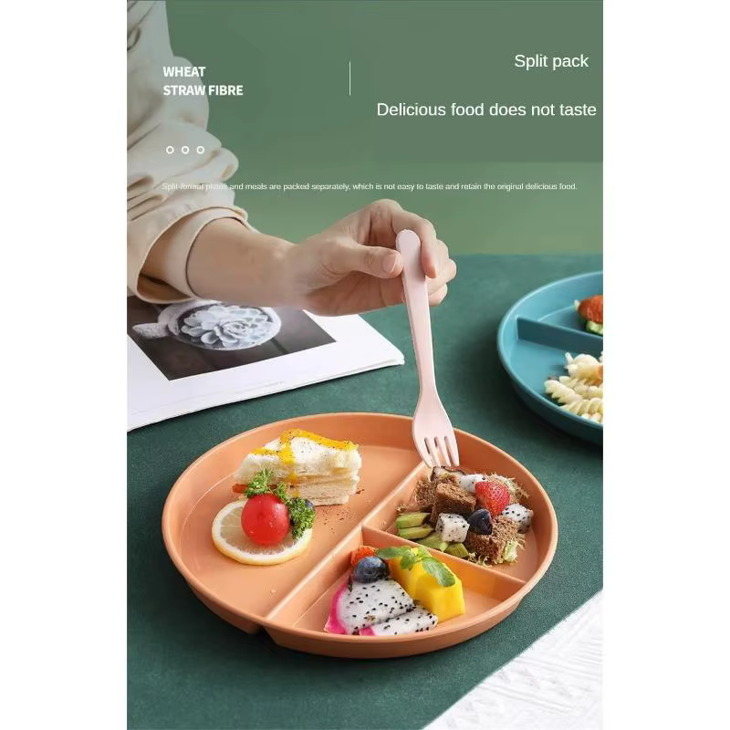 Assiettes rondes réutilisables pour adultes