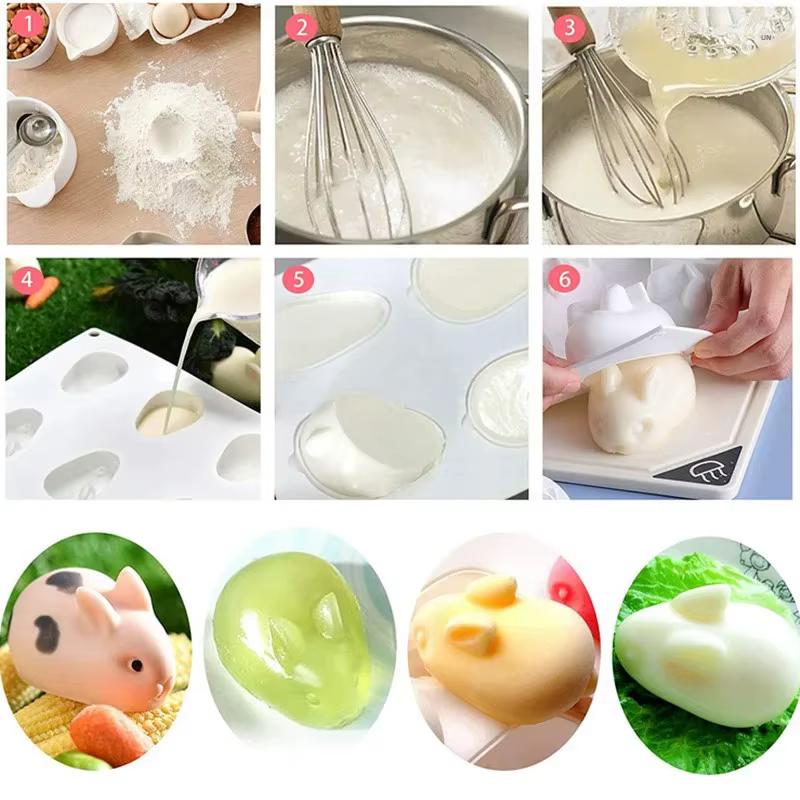 Moules à gâteaux lapin 3D en Silicone