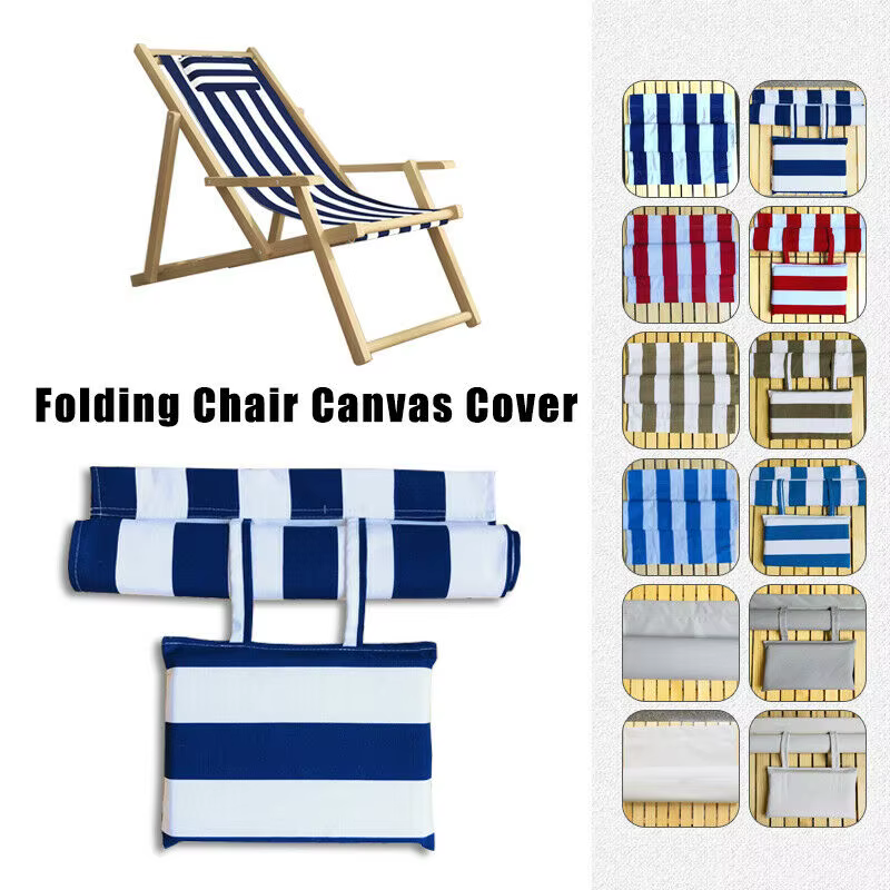 Housses de siège imperméables pour chaise longue pliante, housse de remplacement en toile pour chaise de plage