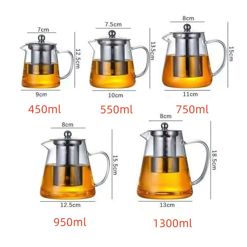 Théière en verre Borosilicate transparent résistant à la chaleur