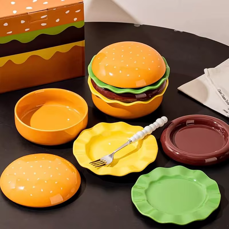 Mini assiette à dîner à Hamburger à 6 couches