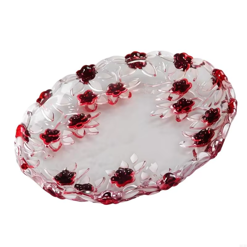Bol service en verre transparent artistique
