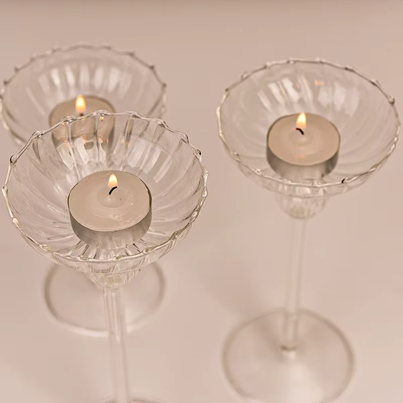 Bougeoir artisanal en verre