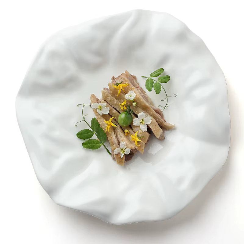 Assiette Occidentale en Céramique Blanche Irrégulière