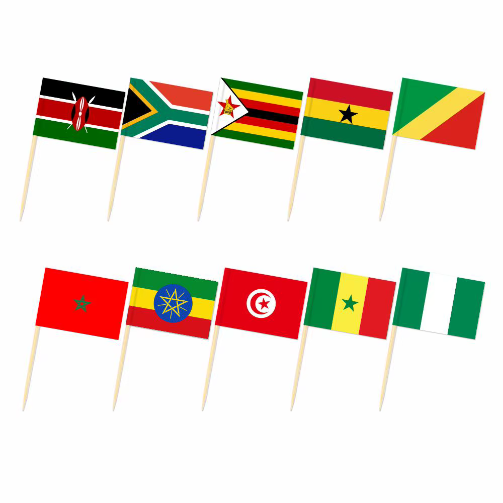 100 pièces afrique jetable Multi drapeau National afrique du sud Toper drapeau ethiopie Congo Ghana zimbabwe Kenya maroc tunisie sénégal