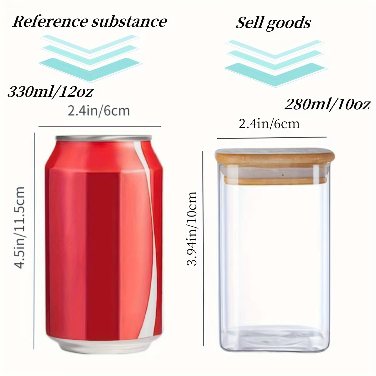 1/2/4/8 pièces, pots en verre de 10oz avec couvercles hermétiques
