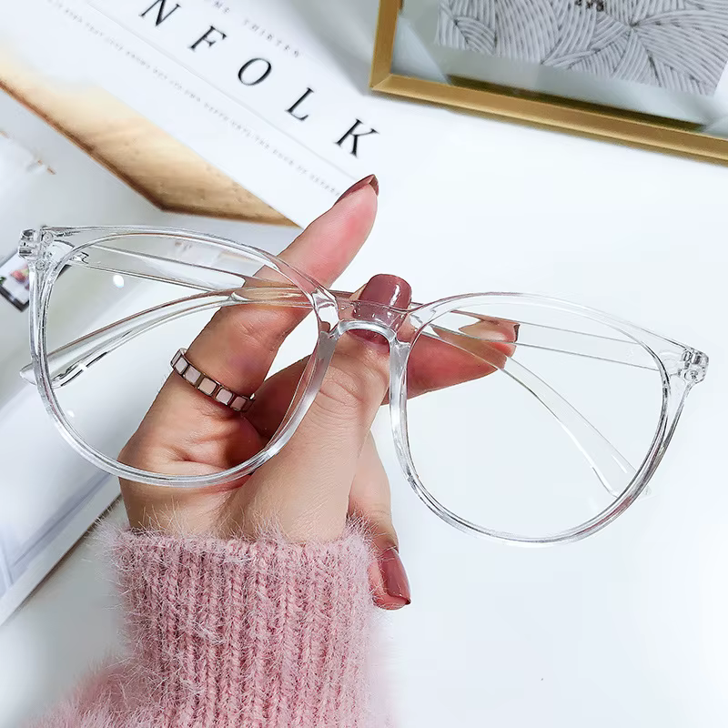 Lunettes d'ordinateur transparentes pour hommes et femmes, lunettes rondes anti-lumière bleue, lunettes occultantes, verres optiques