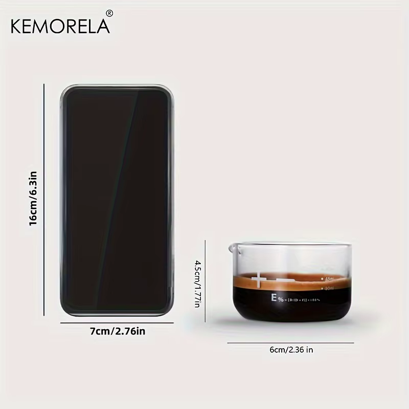 KEMORELA 1/2 pièces verres à expresso 60ml tasse à mesurer à échelle claire liquide verre lourd tasses à café maison Barista accessoires