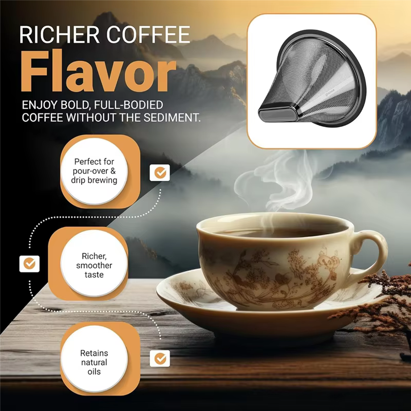 Filtre à café en acier inoxydable A74G