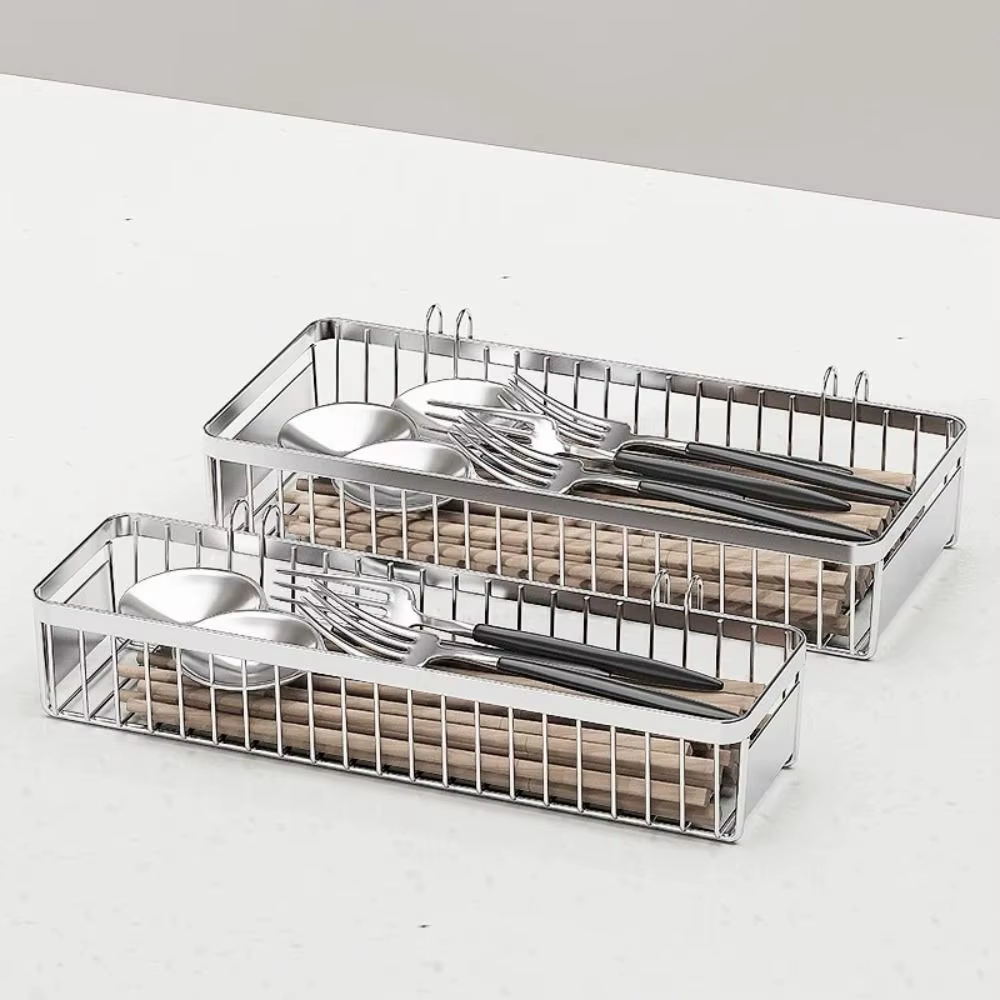 Porte-couverts suspendu en acier inoxydable
