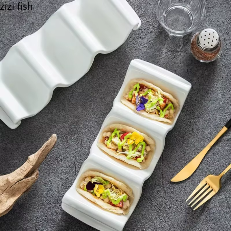 Assiette à collation en forme de vague