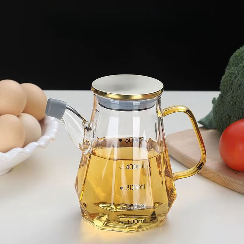 Bouteille d'huile en verre transparent de 500/700/900ml