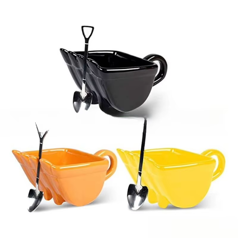 Tasse à café Digger, nouveau modèle, tasse à café créative et amusante en forme d'excavatrice, design simple avec forme originale, cadeaux