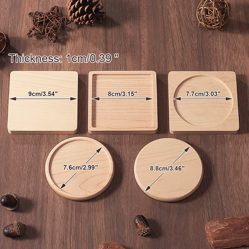 Sous-verres en bois pour thé et café, supports de tasses à boissons