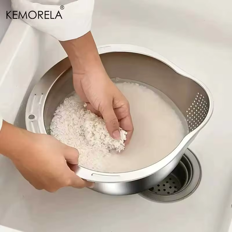 Bol de lavage de riz en acier inoxydable 304