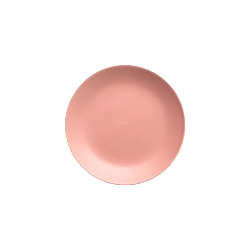 Assiettes rose mat de 4 tailles