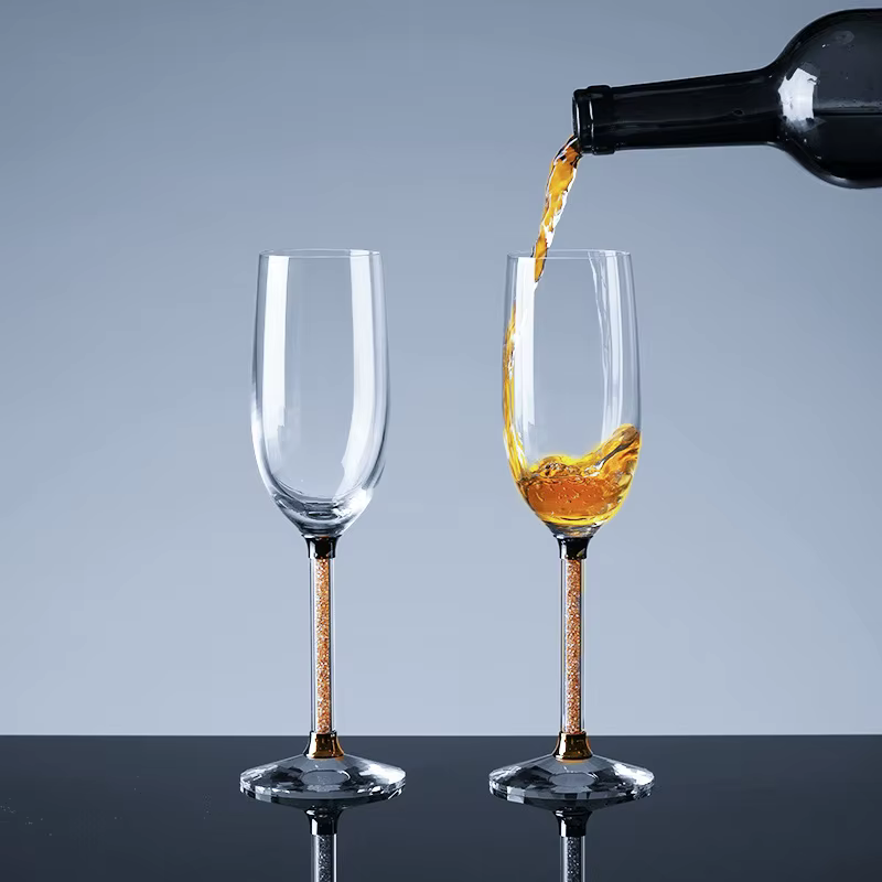 Flûte à Champagne en Clip Soufflé à la Main