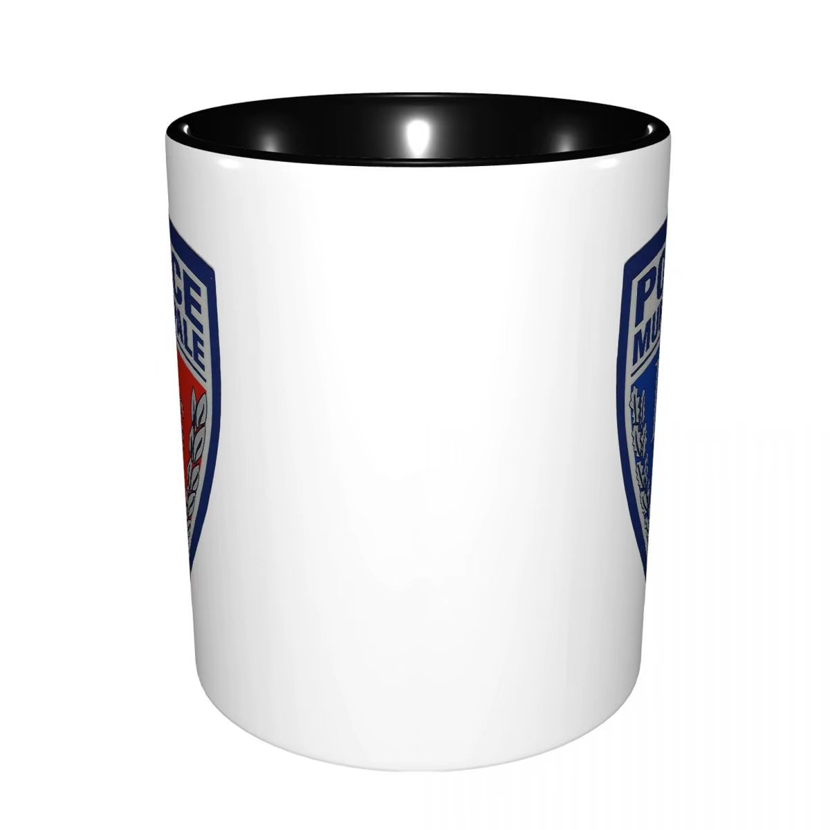 Tasse à café en céramique amusante avec insignes de la police municipale française