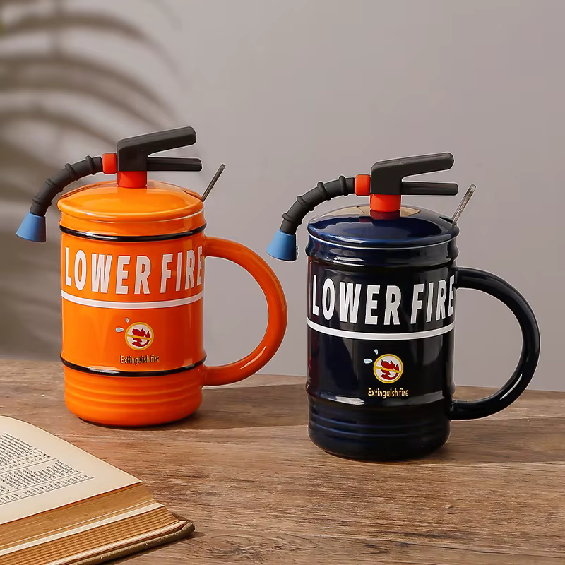 Mug à café créatif en céramique avec couvercle