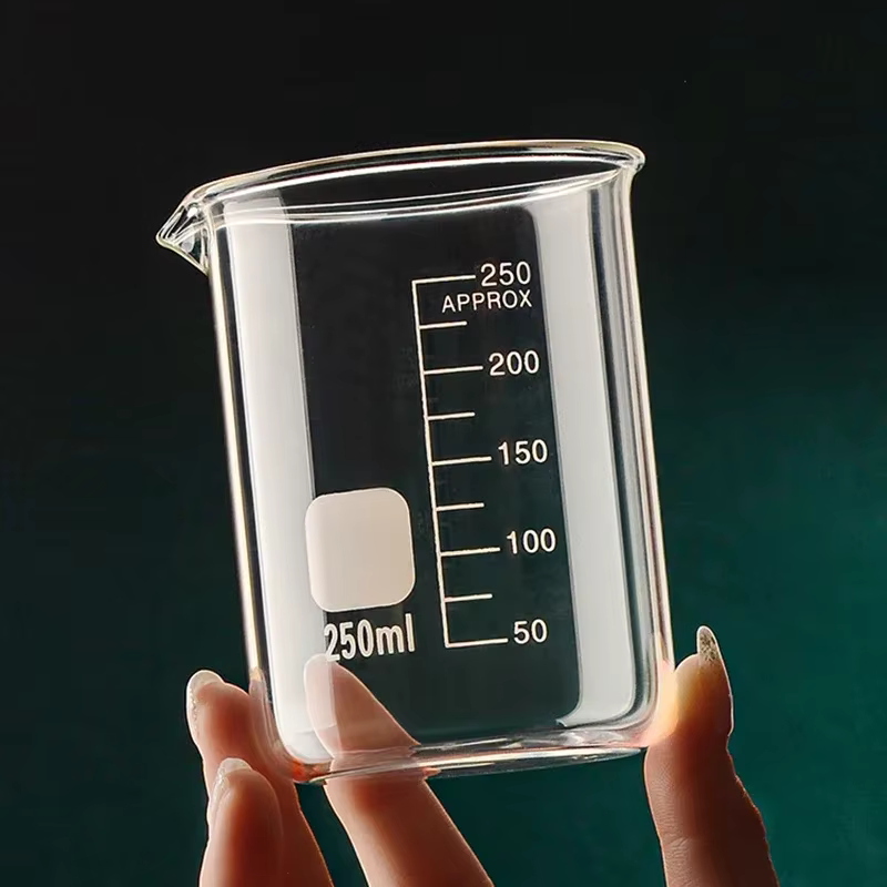 Tasse à mesurer transparente en verre à haute teneur en Borosilicate