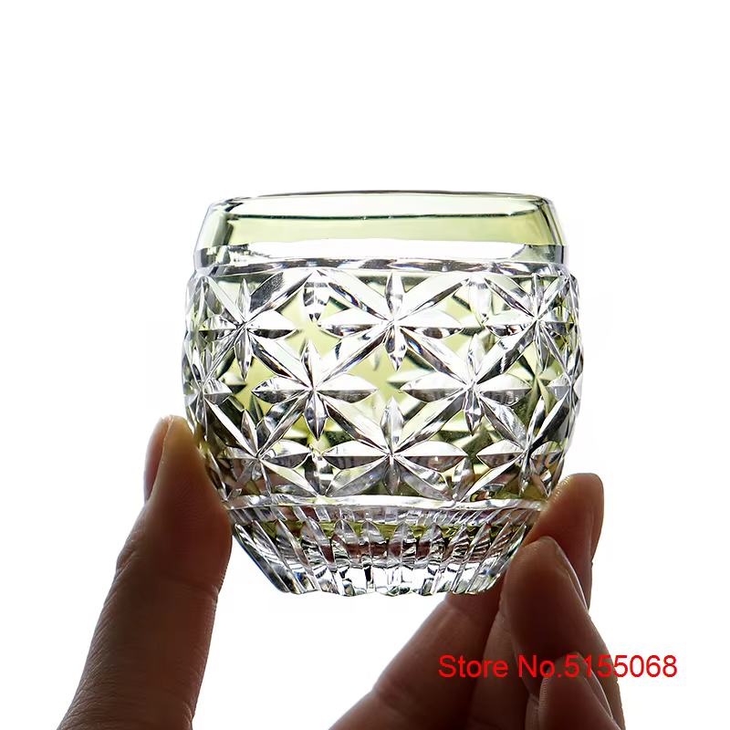 Verres à shot en cristal coloré Edo Kiriko japonais