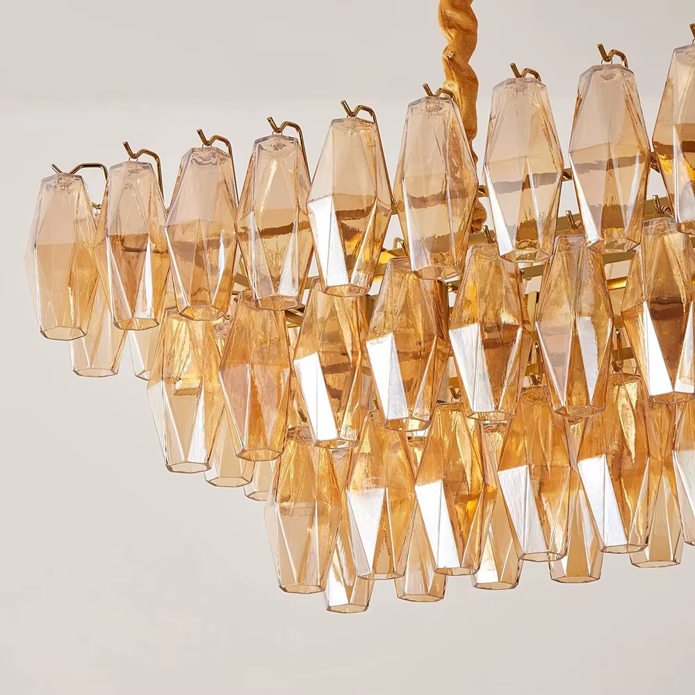 Lustre vintage en verre français pour salle à manger, salon, îlot de cuisine, lustres de luxe en fer doré, lampe suspendue en verre coloré