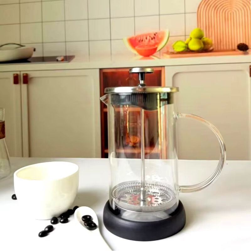 Cafetière à piston, presse à café en verre borosilicate résistant à la chaleur