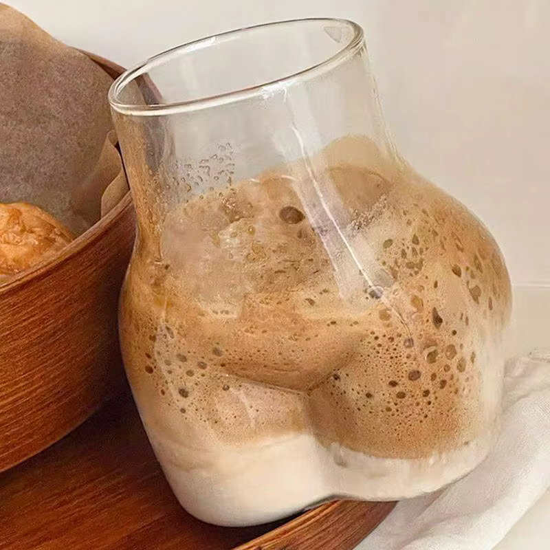 450ml bout à bout tasses Transparent Borosilicate verre tasse à café drôle tasse à café verre femmes corps cul tasse lait eau tasses