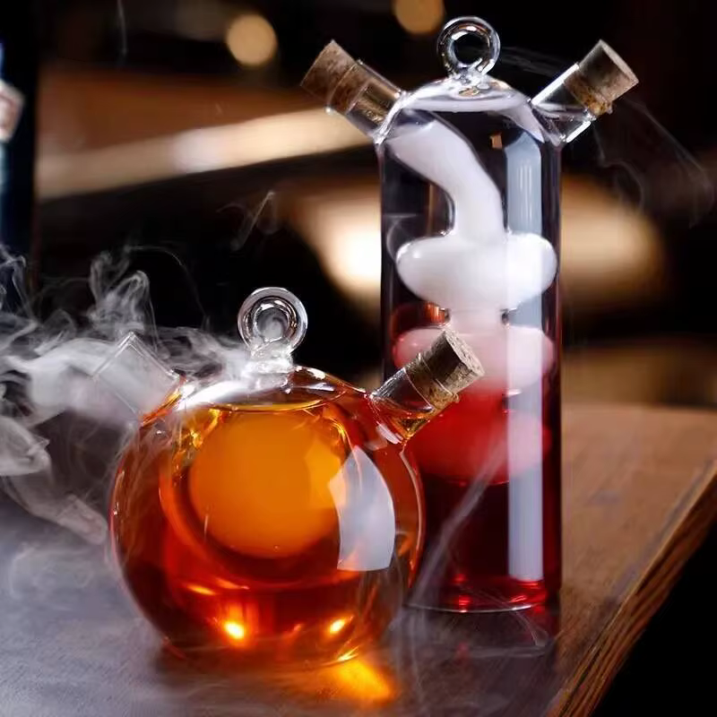 Verre à cocktail moléculaire double tube pour deux personnes