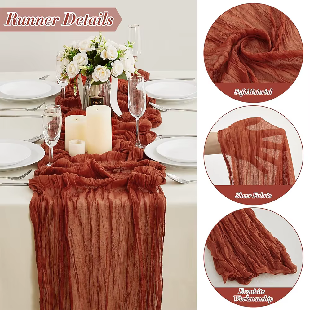 Chemin de Table en tissu de fromage en terre cuite