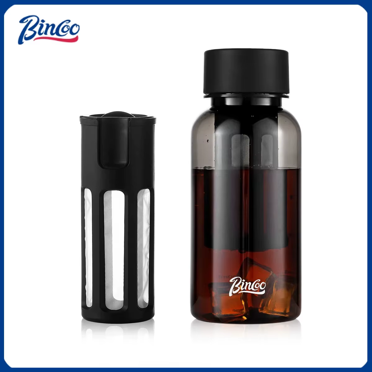 Bincoo Bouteille d'infusion froide de 600 ml avec filtre à 300 mailles
